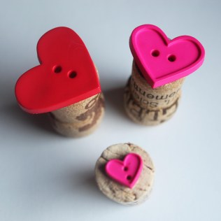 heart button cork stamps